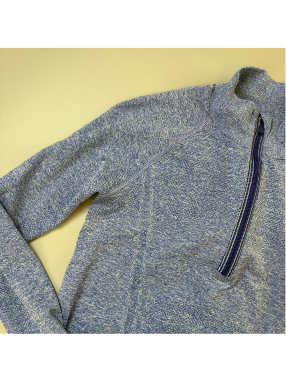Athleta Top XS Blue White Quarter Zip Long Sleeve Running Athleisure Sporty Mint - Picture 9 of 14